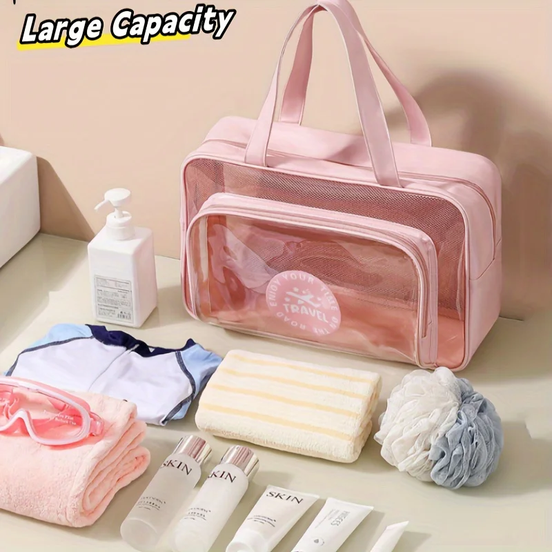 

Large Capacity Toiletry Bag Travel Bag, Water-resistant Makeup Cosmetic Bag Travel Organizer For Accessories, Shampoo, Full Size