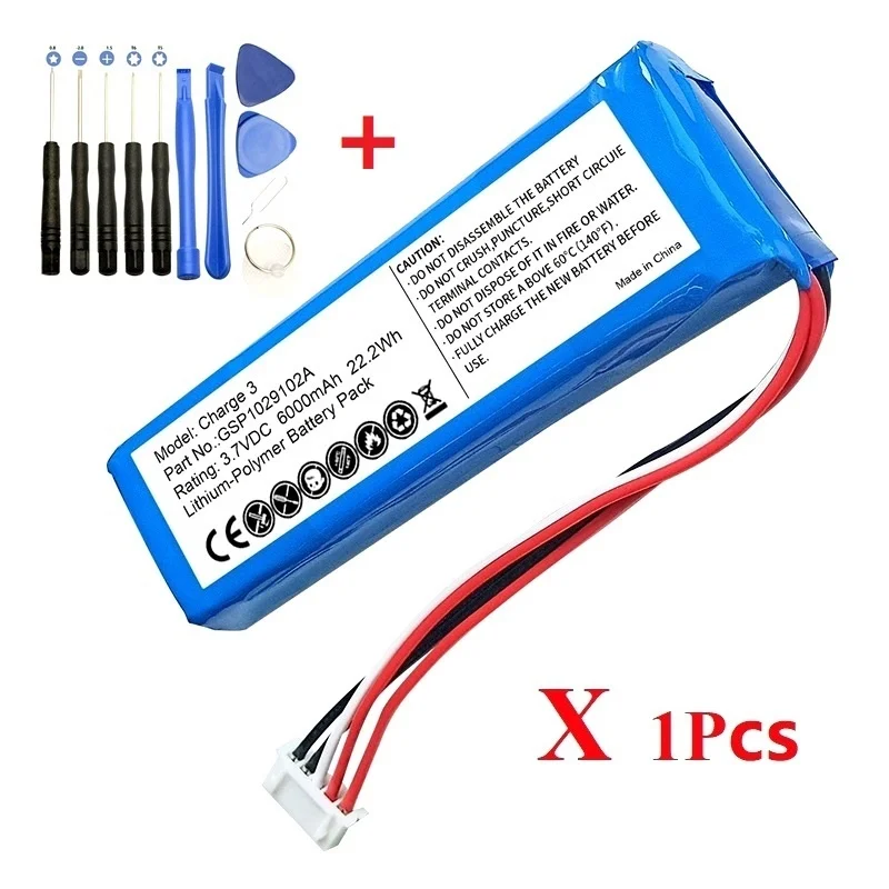 3.7V 6000mAh LiPo Battery Pack for JBL Charge 3 Teardown tool GSP1029102A Battery