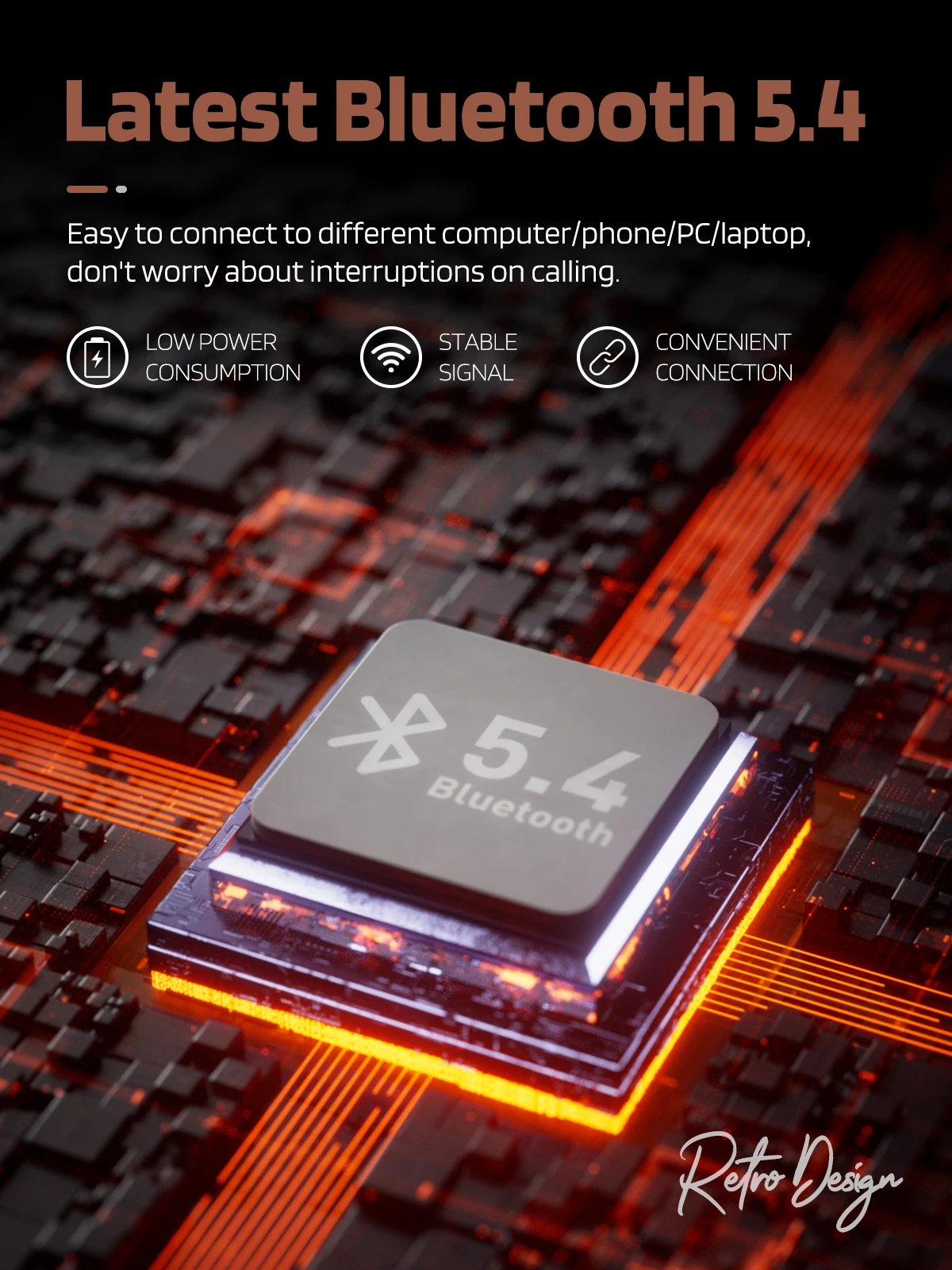 سماعة رأس عتيقة ، سماعة رأس معدنية ، سماعة رأس لاسلكية ، بلوتوث ، صوت HiFi ، وقت تشغيل 60 ساعة ، جهاز مزدوج ، موضة otd