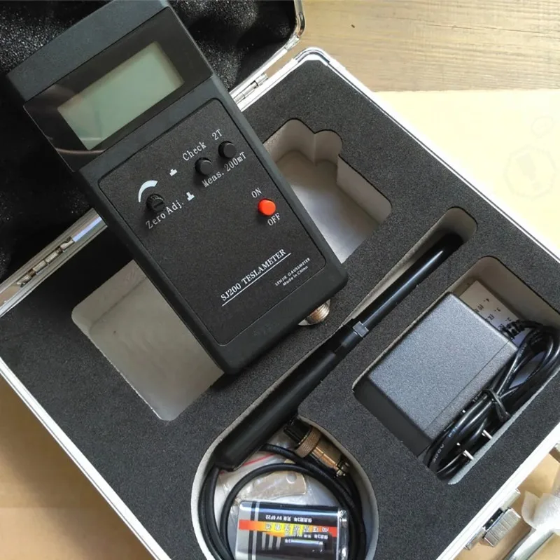 Digital Gauss Meter Static Magnetic Field Tesla Tester 0-200Mt-2000mT with Adapter SJ200