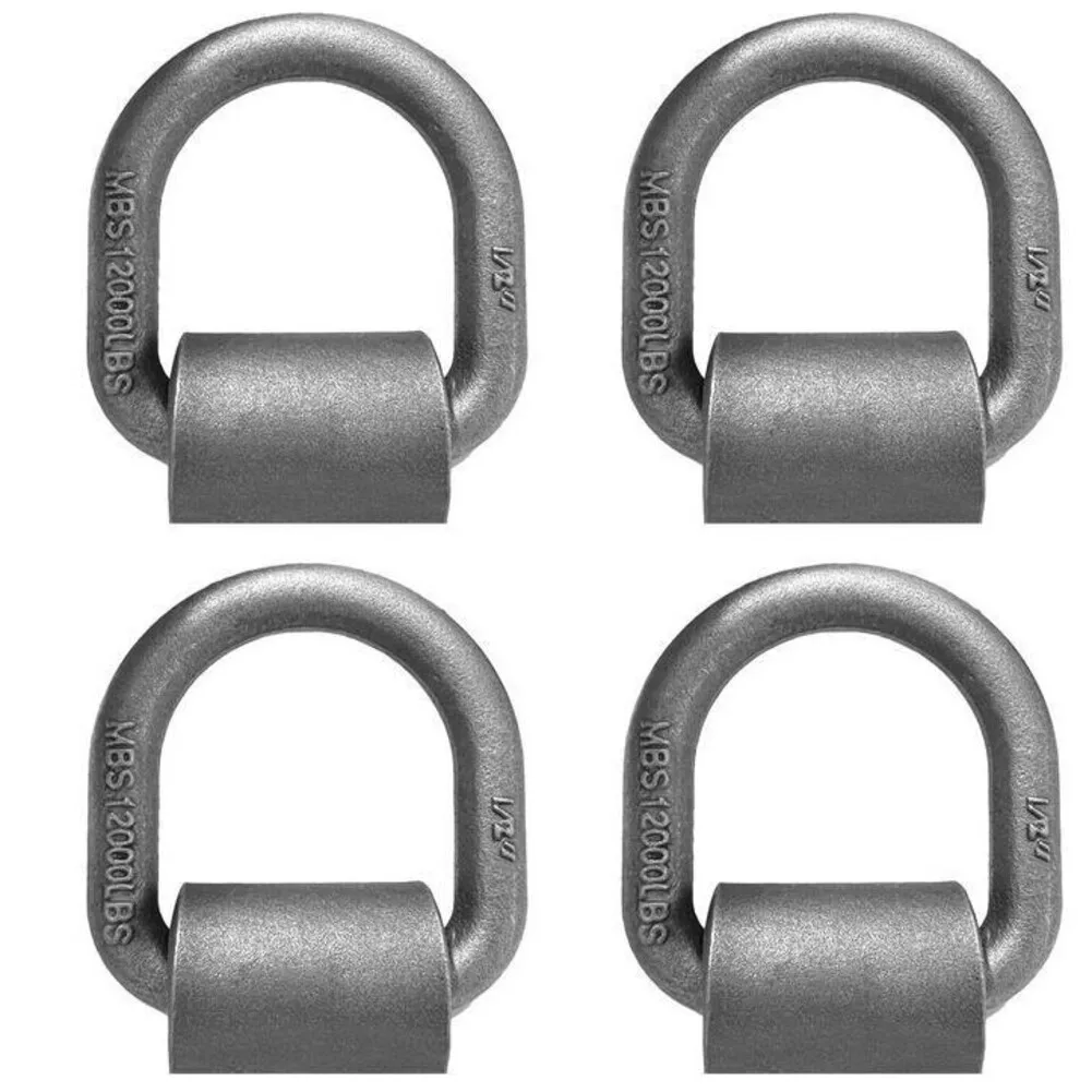 

4pcs 1/2" Heavy Duty Welded D-Rings 12,000 Lbs For Truck Cargo, RV, Bungeeing