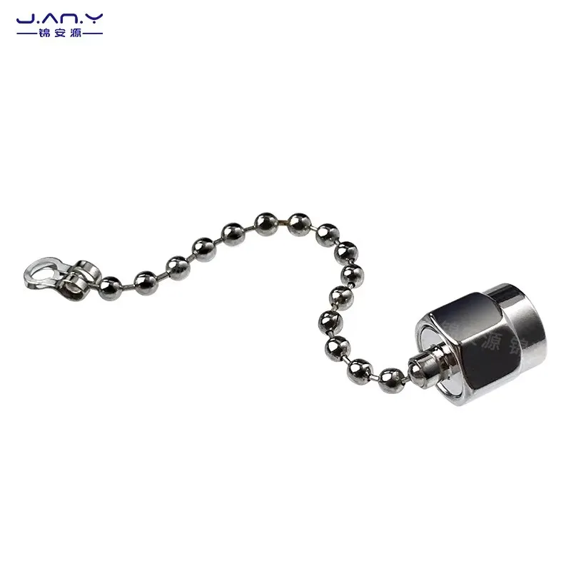 Gold plated SMA metal sealing dust cap RF RF head circuit breaker waterproof protective cover SMA sealing plug with chain