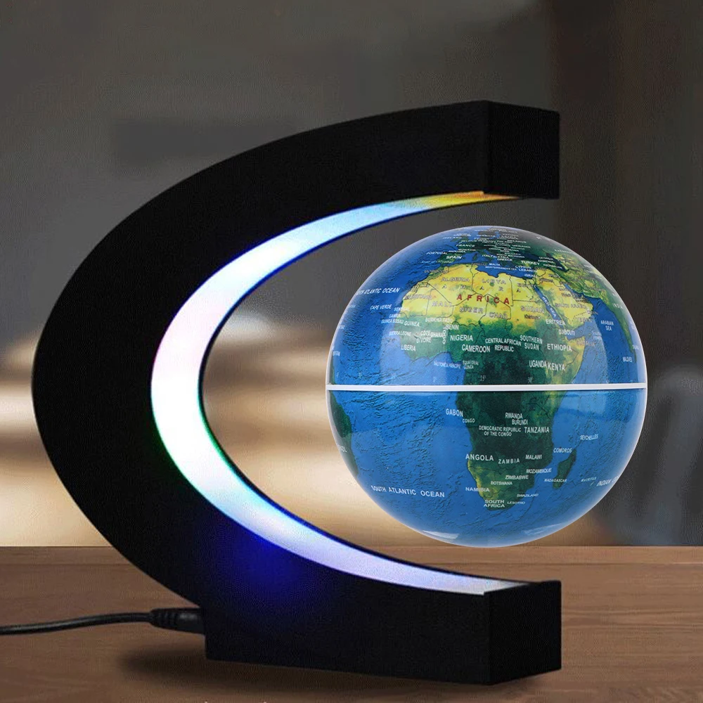 Birthday Gifts Novelty Ball Light Electronic Antigravity Lamp Floating Home Decoration Magnetic Levitation Globe LED World Map