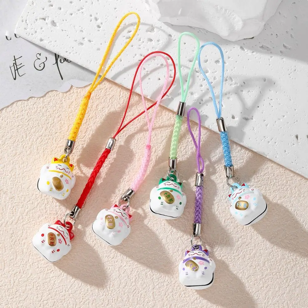 Lucky Cat Phone Strap Chinese Style Phone Charms Maneki Neko Phone Chain Anti Loss Ins Fortune Cat Keychain Trinket