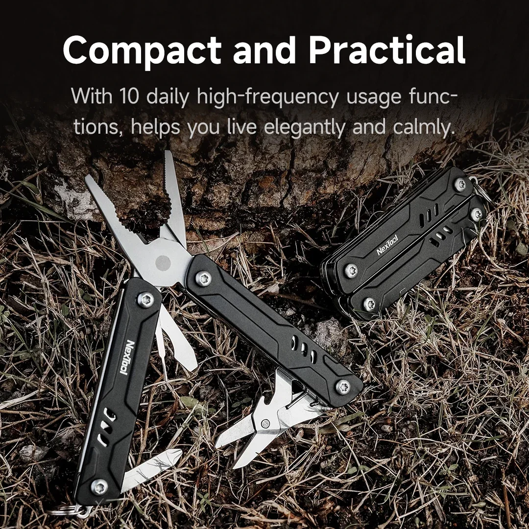 NexTool Mini Sailor Lite 10 In 1 Multitool Pliers Folding Scissors EDC Outdoor Bladeless Keychain Multi Tool TSA Approved