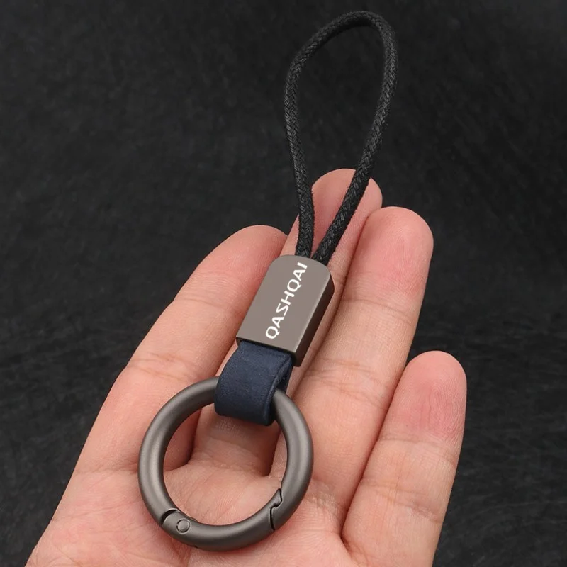 Genuine Leather Keychain Simple Lanyard Keyring for Qashqai J10 J11 Car Key Holder Key Cover Auto Keyring Accessories Gifts