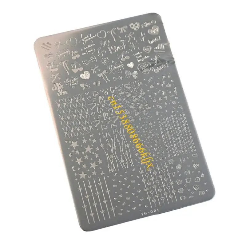 

Штамп для ногтей из нержавеющей стали, подходит для кружевных узоров с бантом в форме сердца 066C