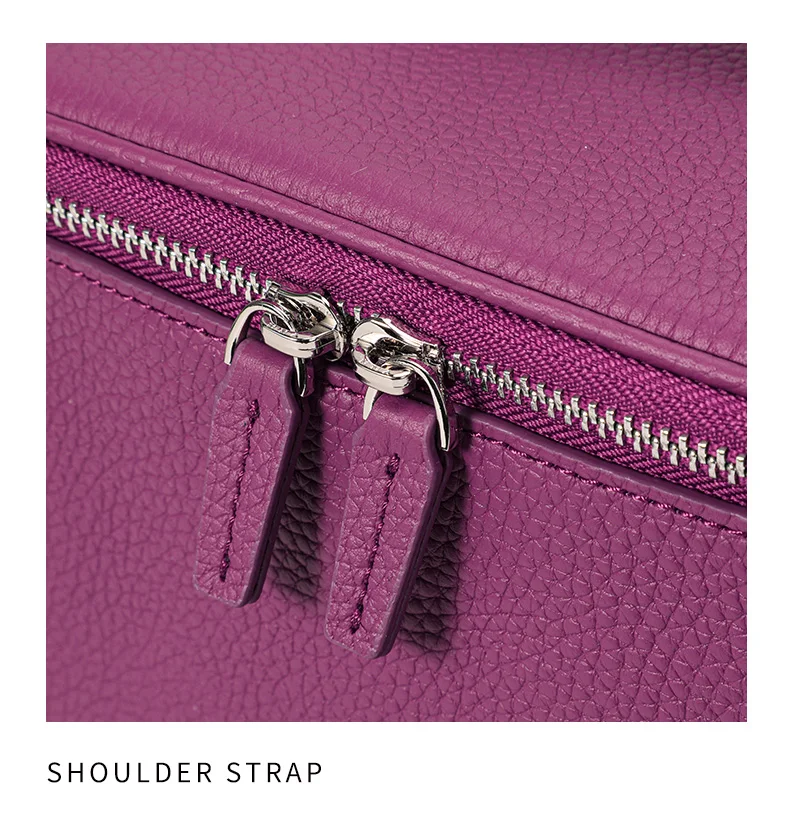 Aidanni Kleine quadratische Tasche aus echtem Leder, Damenhandtasche mit großem Fassungsvermögen, Kosmetiktasche, Aufbewahrungs- und Reise-Kulturtasche für Damen – Detail 17