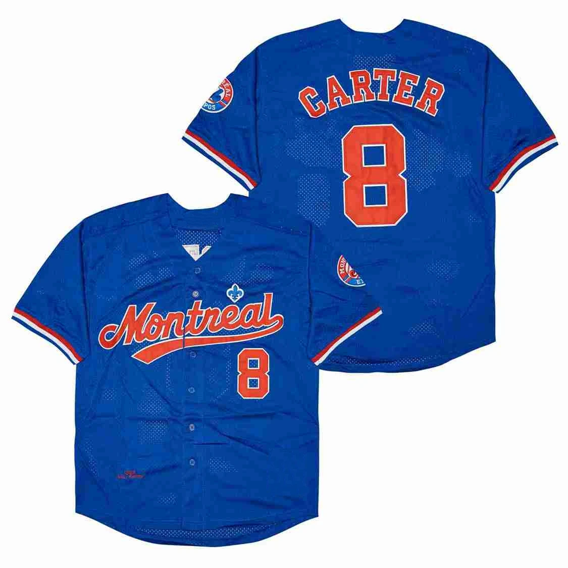 Baseball Jersey Montreal 8 Carter 27 Guerrero 45 Martinez 10 Dawson Jerseys Sports Outdoor Sewing Embroidery Blue High-quality