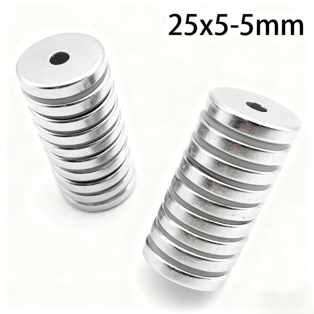25x5-5mm Round Powerful Magnetic Magnet 25x5-5 Strong Disc Magnets For Fridge Diy Building Scientific Craft Education 25*5-5