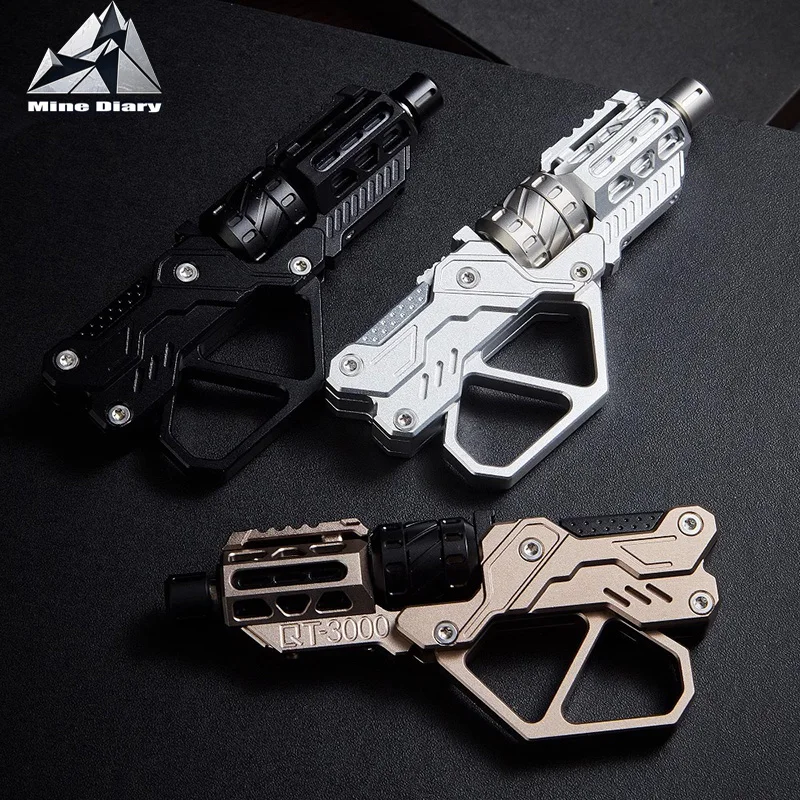 

QT-3000 Revolver Flip Push Slider Gun Aluminum & S. S Decompression Toy Artifact Lever Rotary Shaking Card Toy Fingertip Gyro