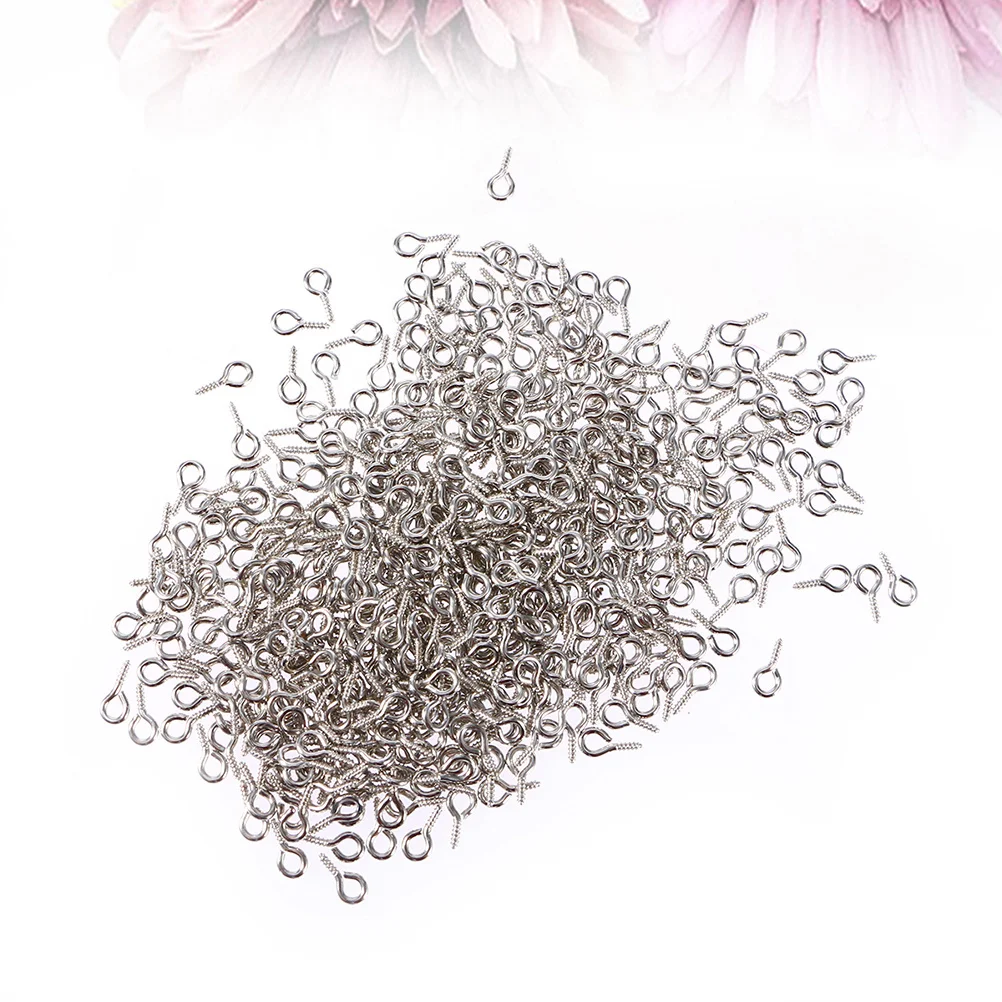 

300Pcs Sheep Eye Screws Ergonomic Design Strong Structure DIY Necklace Bracelet Key Chain Craft Making Accessories Silver