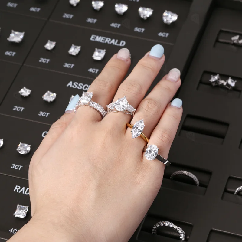 HMJ Jewelry Tools Caliper Diamond Carat Size Shape Customize Comparison Magnetic Ring Gem Base 10 Cuts 0.5-6CT for Jewelry Store
