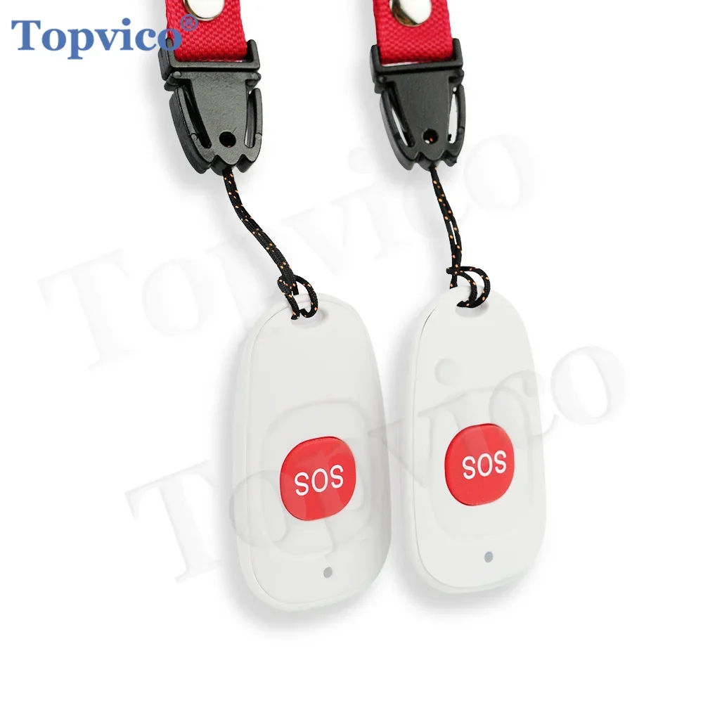 

Topvico Smart Wireless Caregiver Pager Call Button RF433 Nurse Calling Alert System for Elderly Patient Seniors Disabled Kids