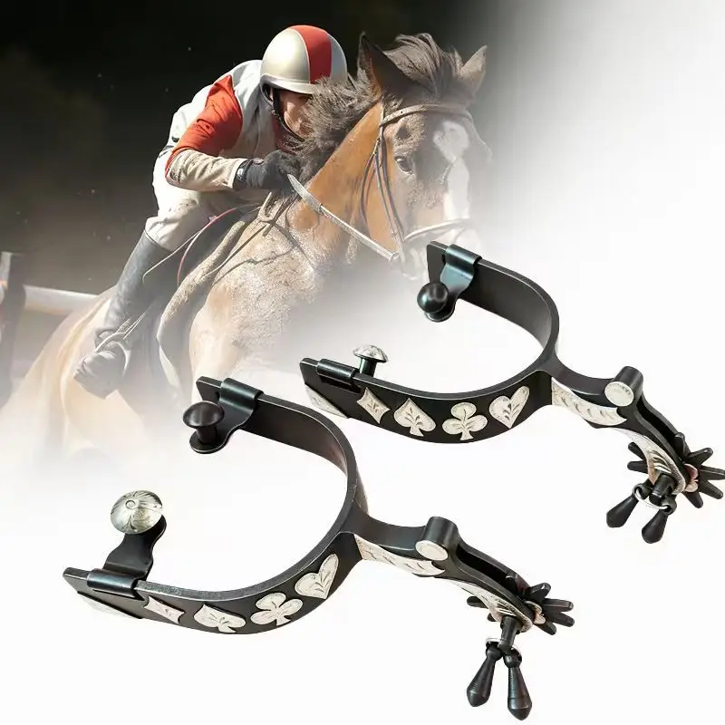 spur-western-in-acciaio-inciso-con-carte-da-gioco-e-jingle-bobs-per-cavalieri-e-equitazione