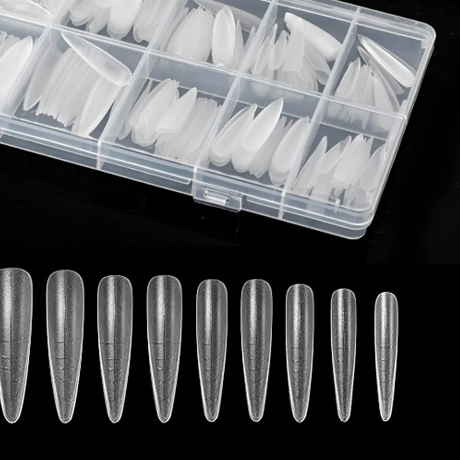 240개 네일 폼 클리어 프레스온 팁 네일 익스텐션 세트 퀵 빌딩 젤 몰드 풀 커버 대형 사이즈 아크릴 네일 탑 폼