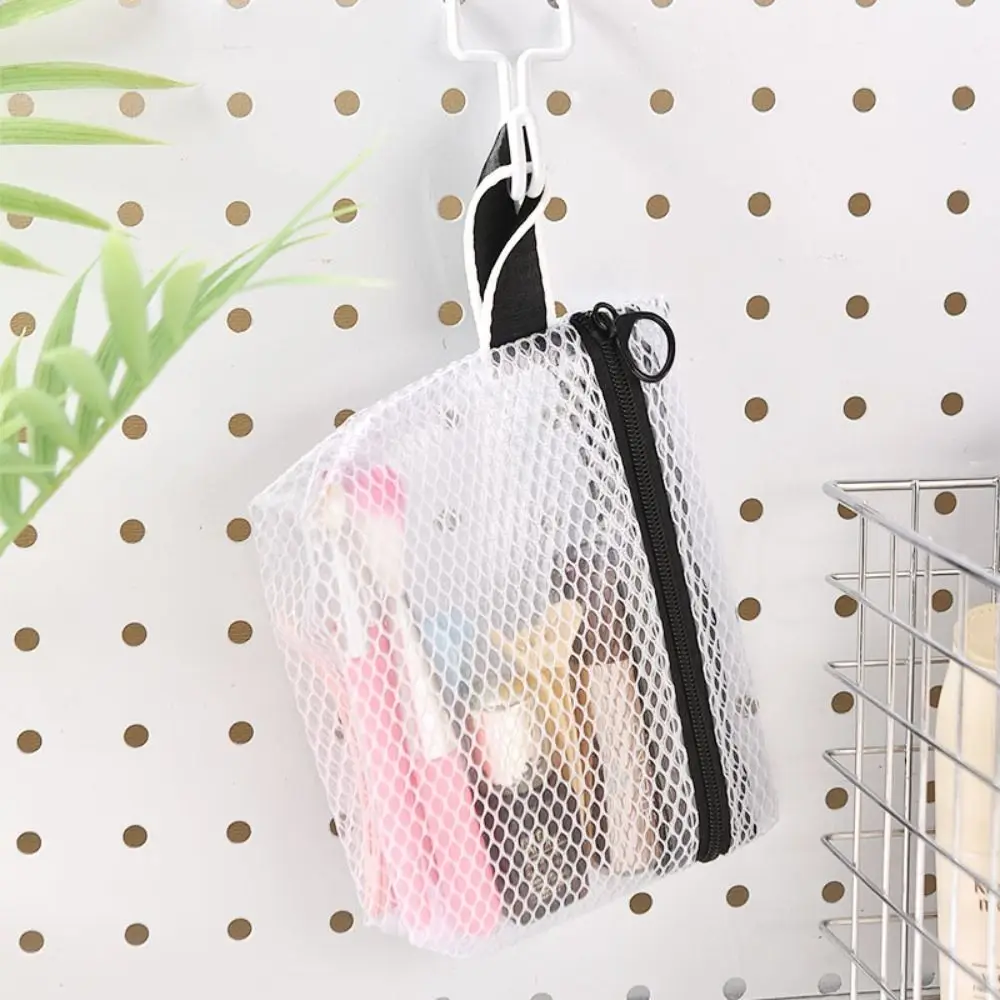 Transparent Mesh Storage Bag ID Credit Card Zipper Coin Purse Cosmetic Bag Travel Organizer File Bag Lipstick Makeup Bag