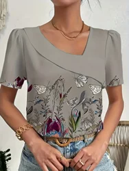 Elegant Loose Blouse Woman Fashion Temperament Long Sleeve Woman Shirt Printed Casual Woman Shirt Holiday Top