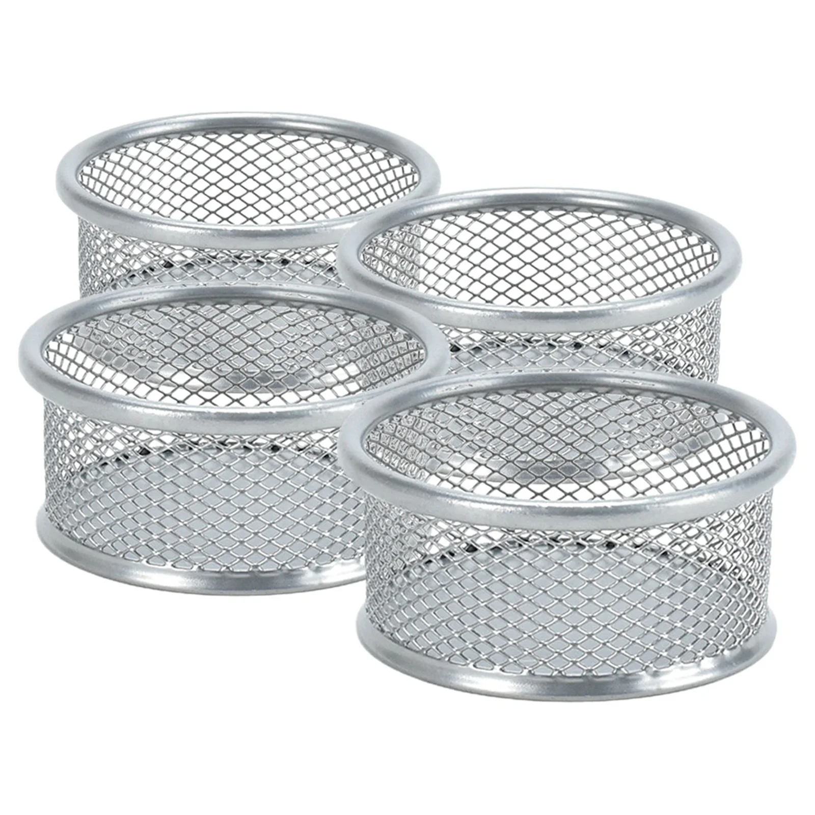 4Pcs Paperclip Holders Modern Stackable Design Desktop Mesh Container for Small Items Organization Home Office School Storage