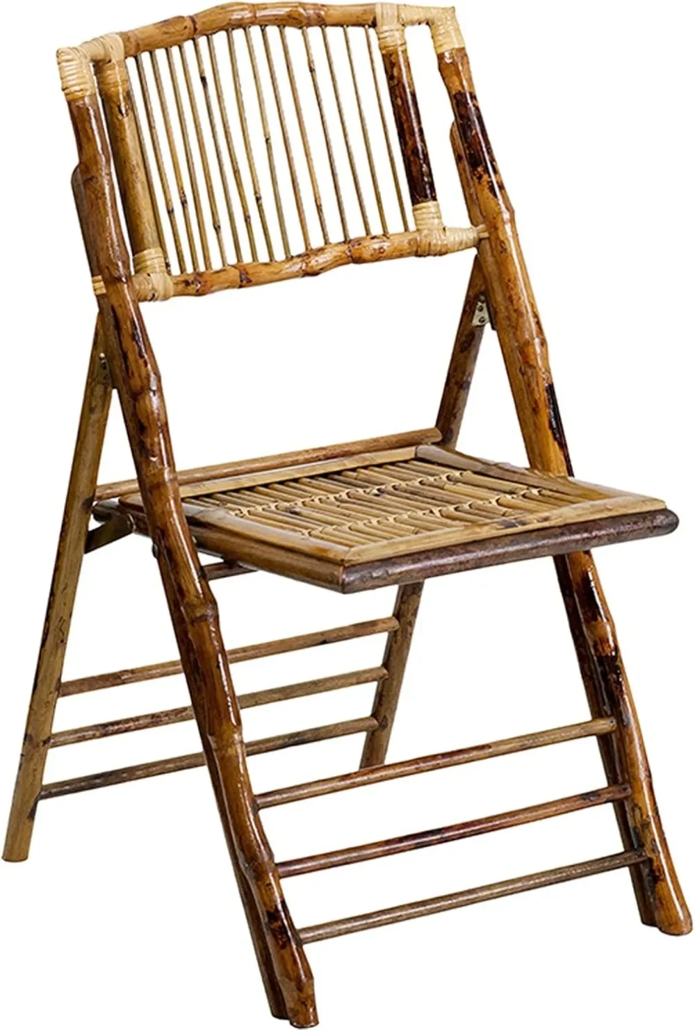 Chaises de Salle à Manger Pliantes en Bambou Style Bohème, avec Dos Incurvé, Modernes, Capacité de Poids de 300 lbs, Lot de 4