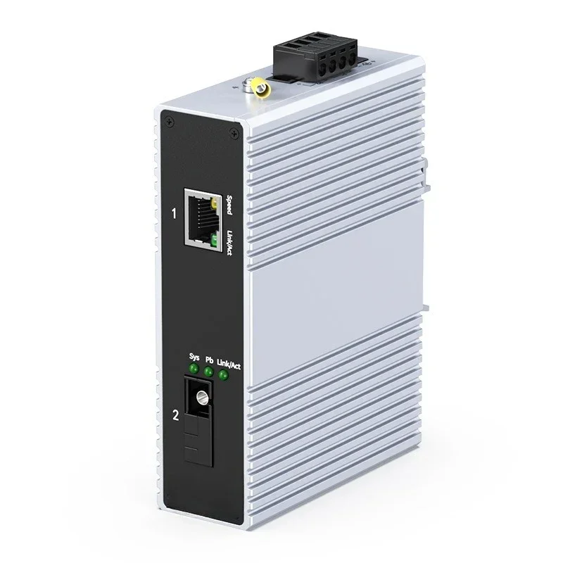 100M 1 optical 1 electrical single mode single fiber rail type photoelectric converter SC industrial transceiver, a pair