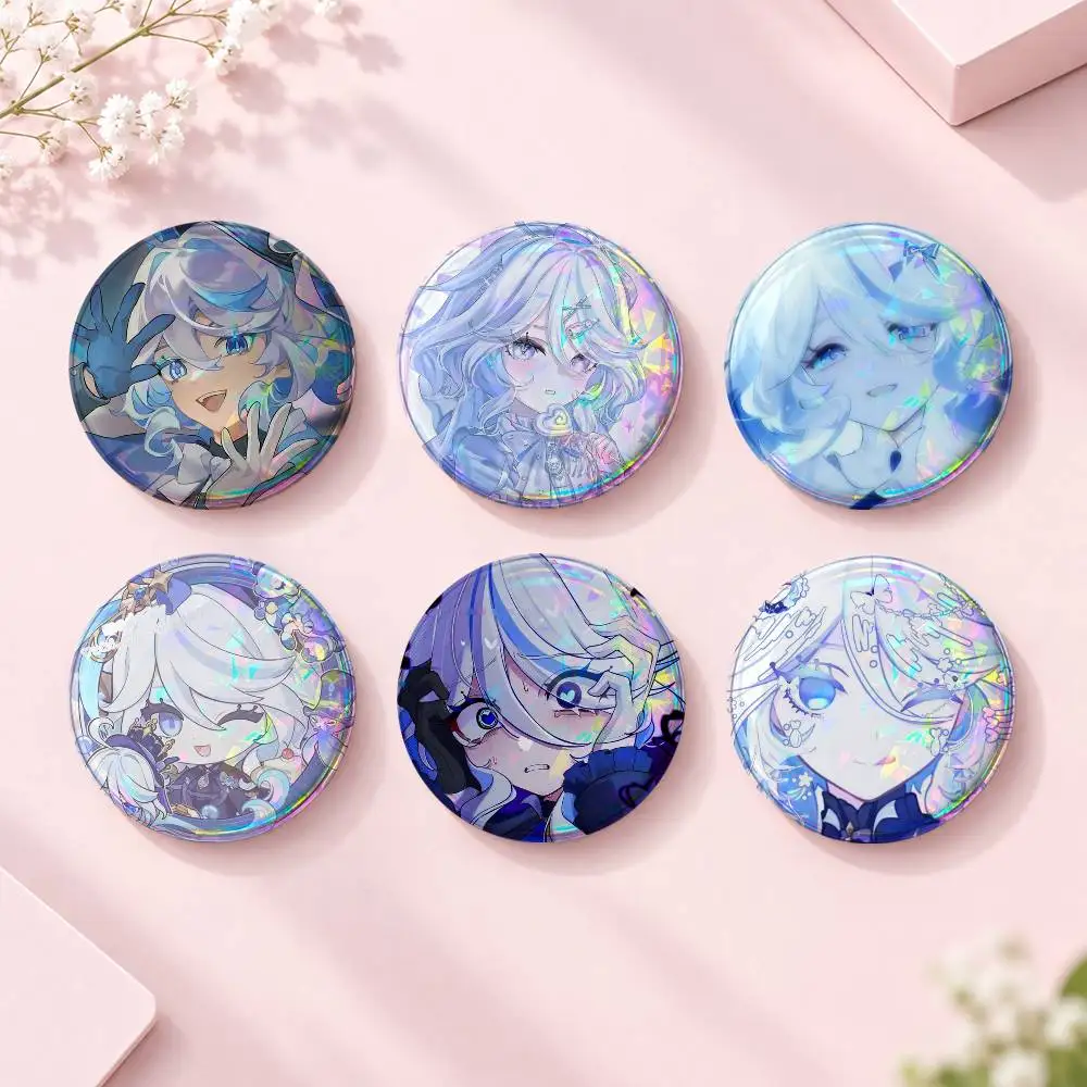 F-furina-a Round Button Badge Pin Set Anime Cartoon Game Music Cool Fashion Brooch For Backpack Clothes Hat