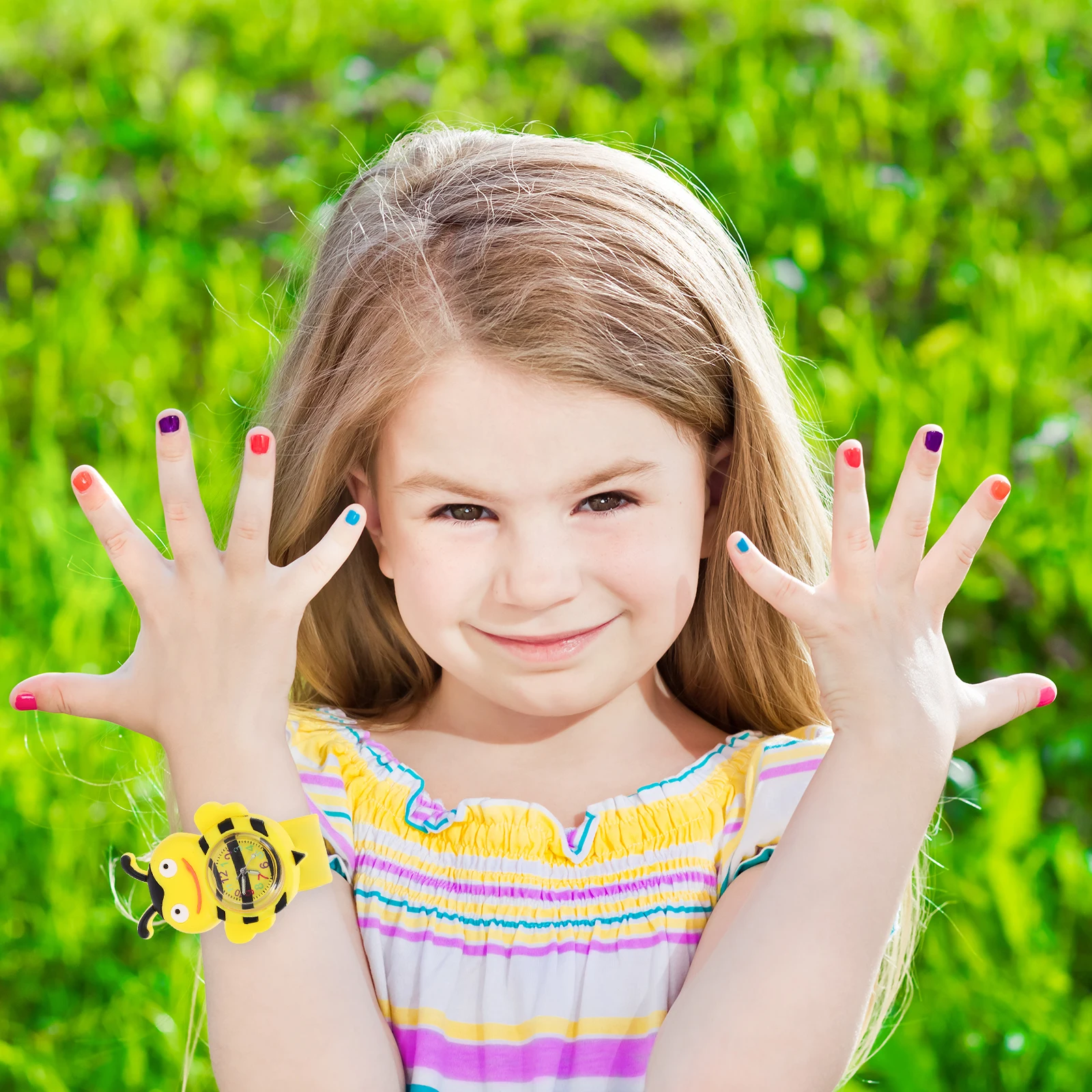 صفعة ساعة كارتون كوارتز ساعة اليد خفيفة مريحة هدية عيد ميلاد صفعة على ساعة هدية عيد ميلاد