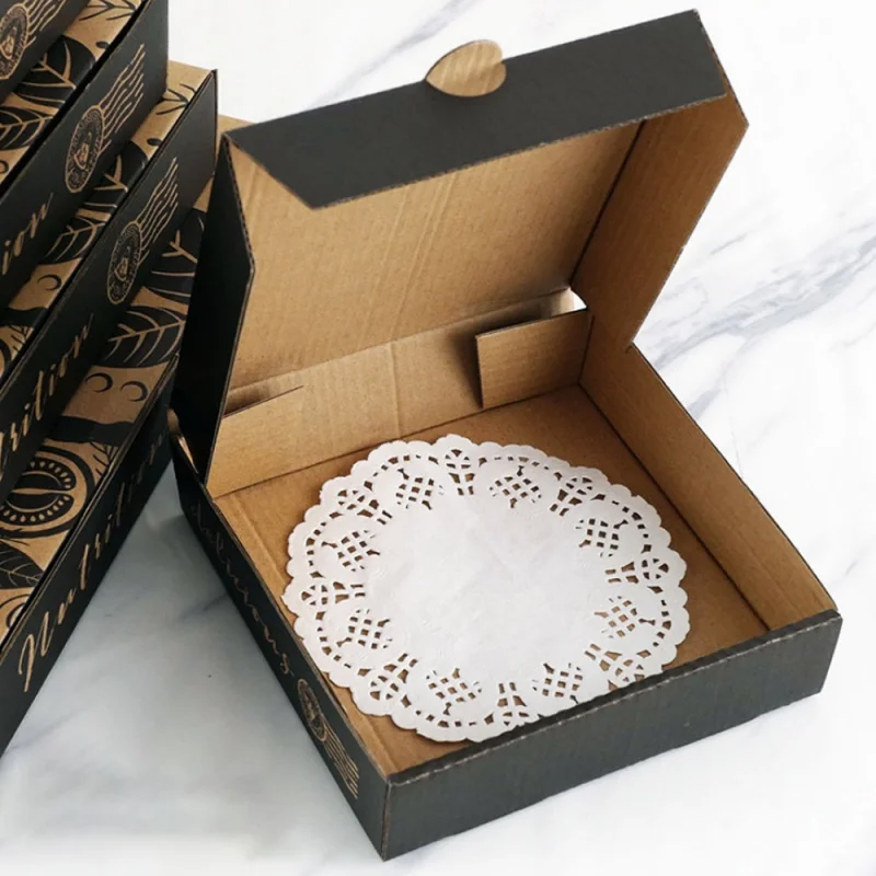 Kunden spezifische Produktburger-Verpackungs karton Lieferanten design bedruckte Verpackungs boxen kunden spezifische Pizzas ch achteln mit Logo 33 35 30 40