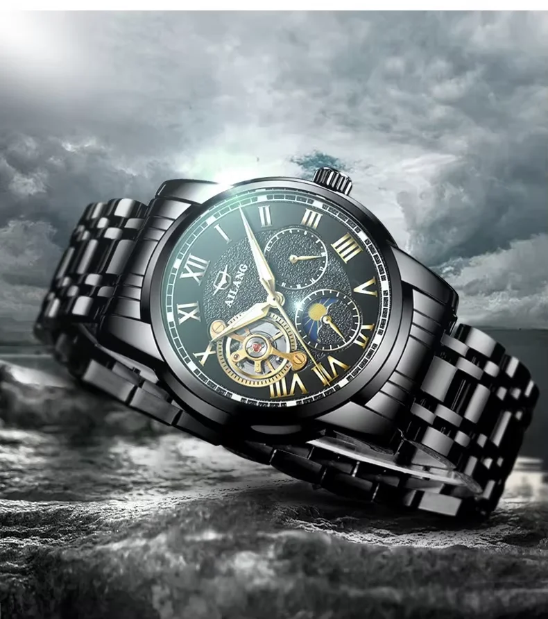 Ailang Classic Men's Watches Tourbillon Multi-function Full Automatic Men Watch High end Male Wristwatches
