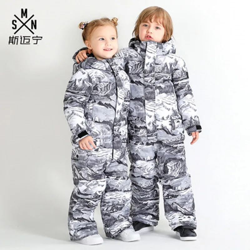 

Boys One Piece Ski Suit Snowboard Clothing Kids Windproof Waterproof Outdoor Sport Wear Hooded Girls Winter Coverall Breathable