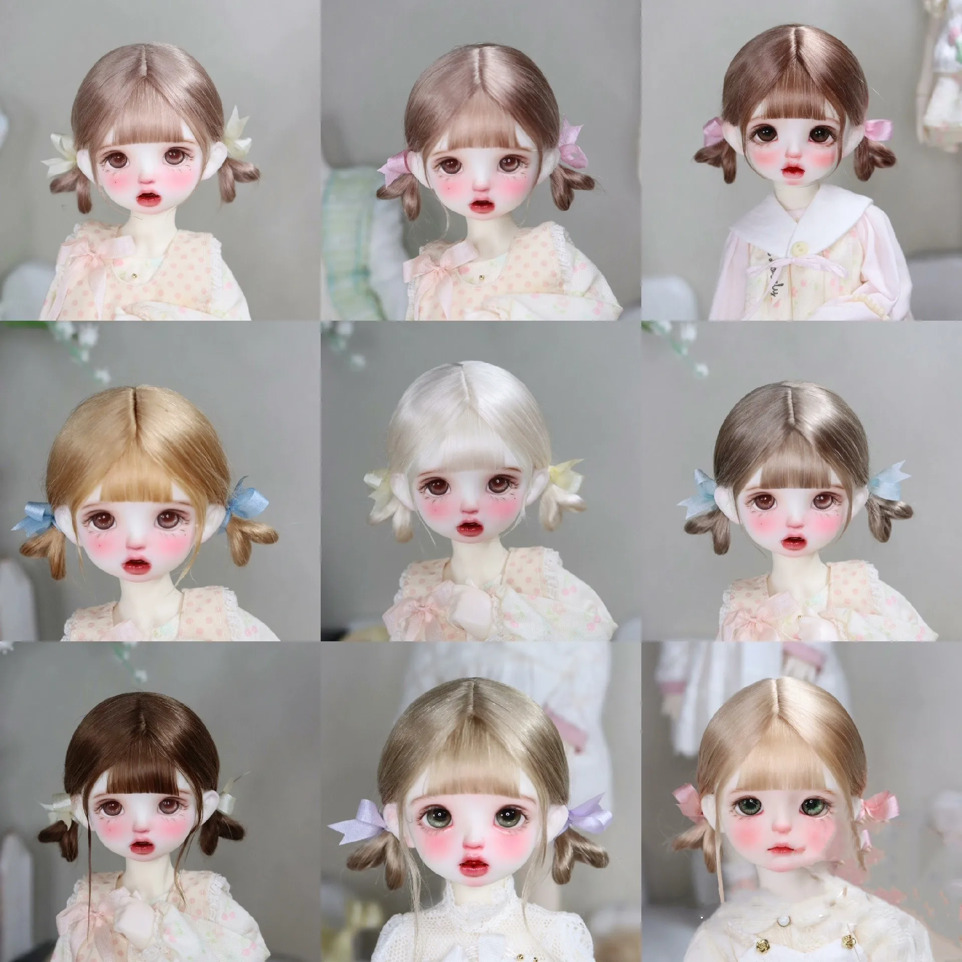 Free Shipping 1/6 BJD Doll Styling Wig, Sweet Style Princess Wig 1 Piece