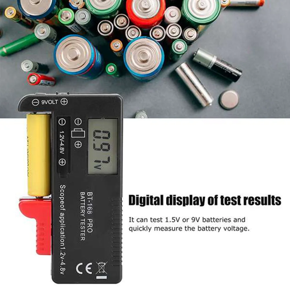 BT-168 PRO Battery Capacity Tester Digital Battery Checker Plastic Portable Cell Tester for AA 1.5V