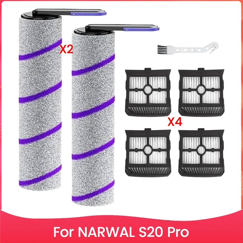 

ABRW-Replacement Parts For NARWAL S20 Pro Wet Dry Vacuum Cleaner Accessories Inclue HEPA Filters & Brush Rollers