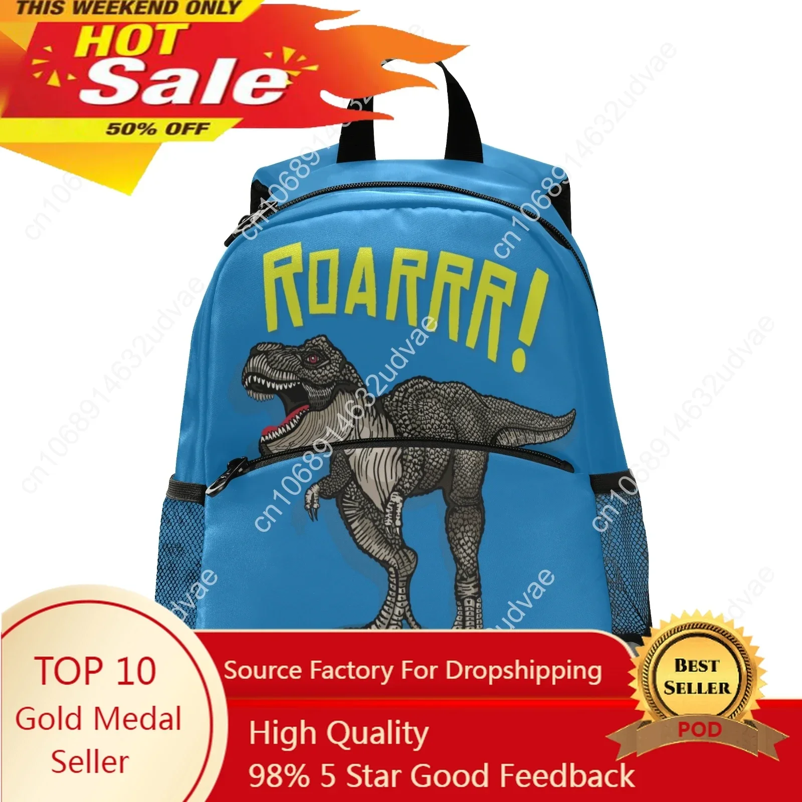 Mochila de dinossauro bonito para meninos e meninas, pré-escolar Nursery Travel Bag, Elementary School Bag, crianças Bookbag, azul, 2021