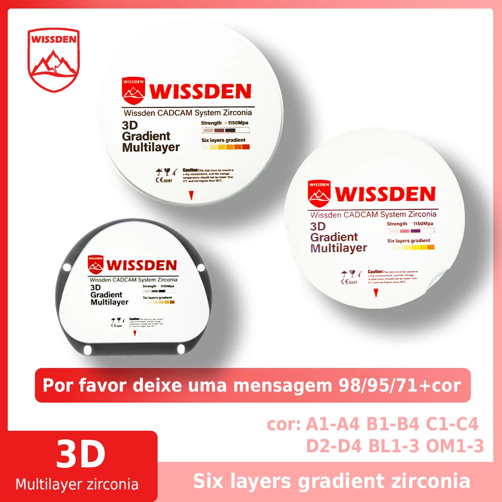 Wissden Dental Lab Materials Multilayer Zirconia Blocks 3D 98,95,71 CAD/CAM-BR