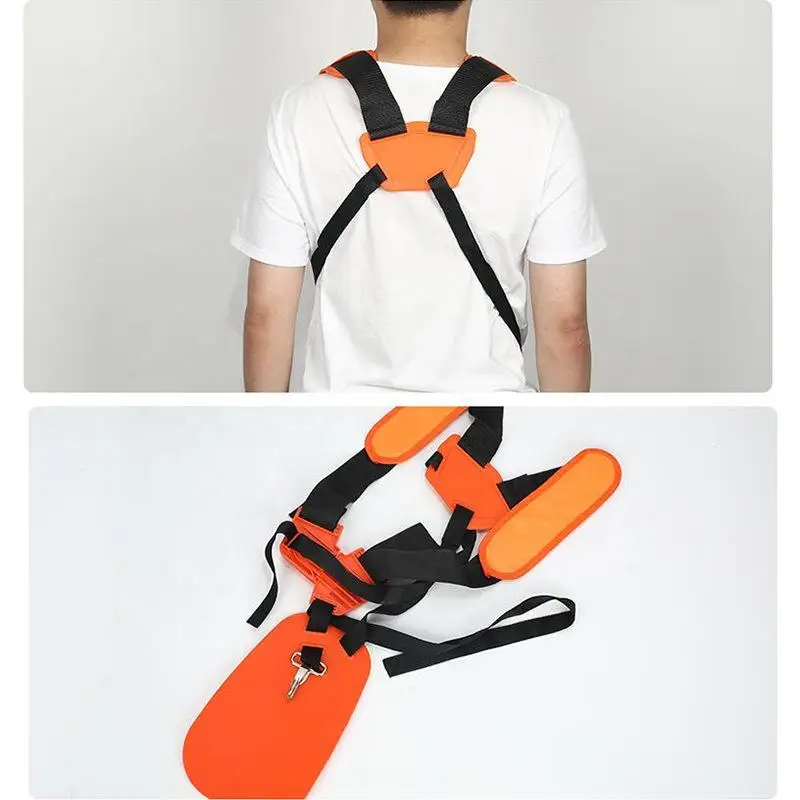 조절 가능한 잔디 깎기 기계 브러시 커터 트리머 스트랩 이중 어깨 하네스 정원 작업 시 편안한 지지 제공