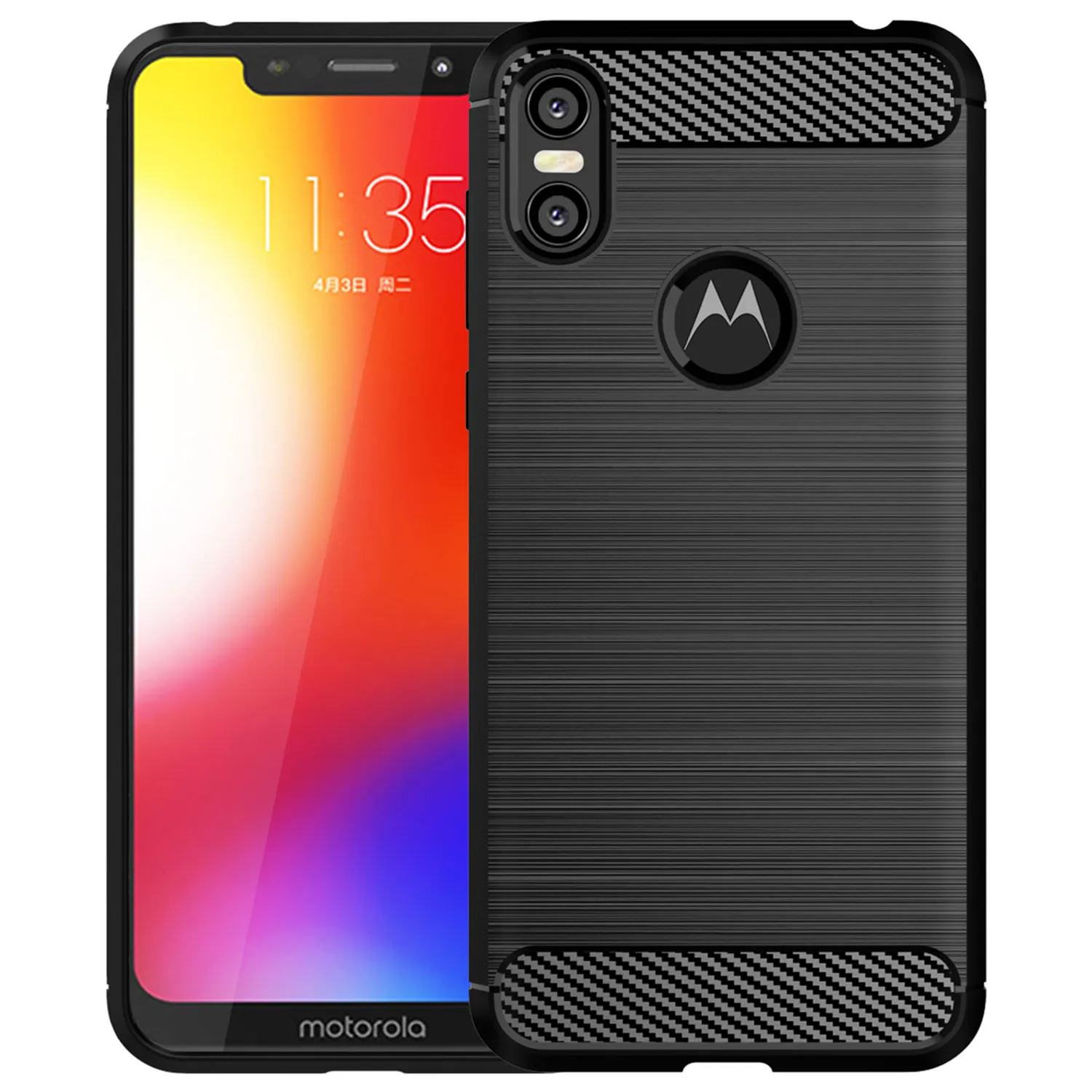 Luxury Matte Case for Motorola P30 Play Moto p30 note Shockproof Silicone Phone Cover for Moto One Power Soft Carbon Fiber Cases