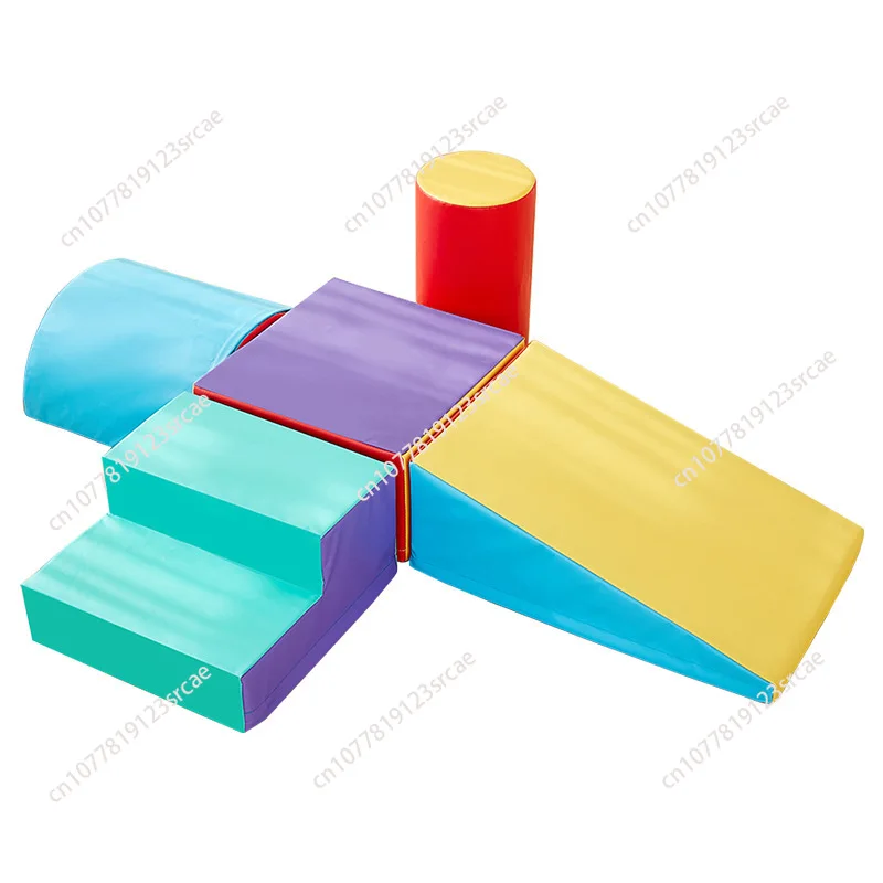 

5Pcs Foam Climbing Activity Playset PU Leather Indoor Crawl Climbing Blocks For Crawling