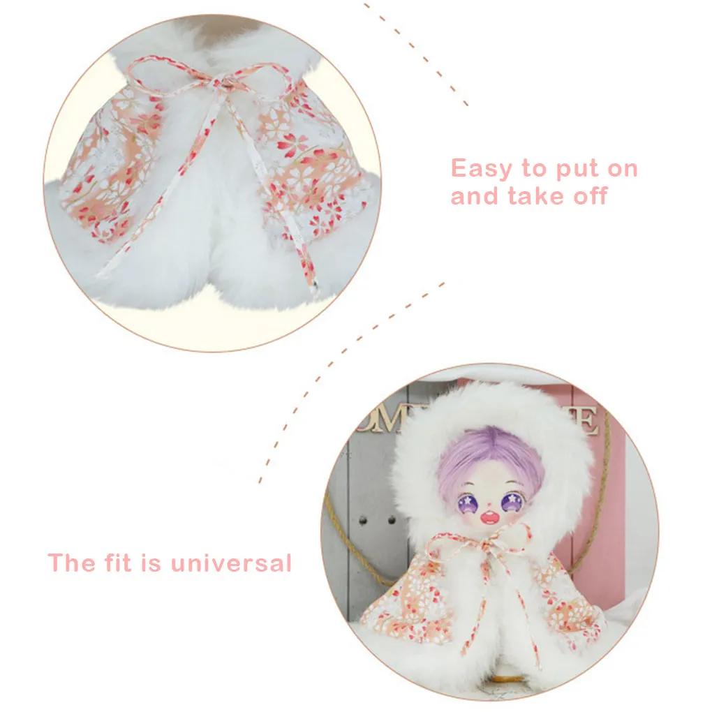 20CM Doll Cape Stamping Pattern Comfortable Toy Cloak Clothing Accessories