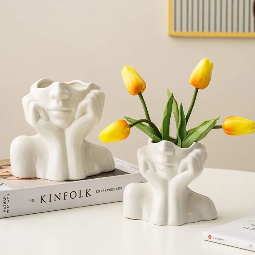 Hochwertige Boho-Portrait-Vase, minimalistische, kreative Blumenarrangierungsutensilien, Vase, Geschenk