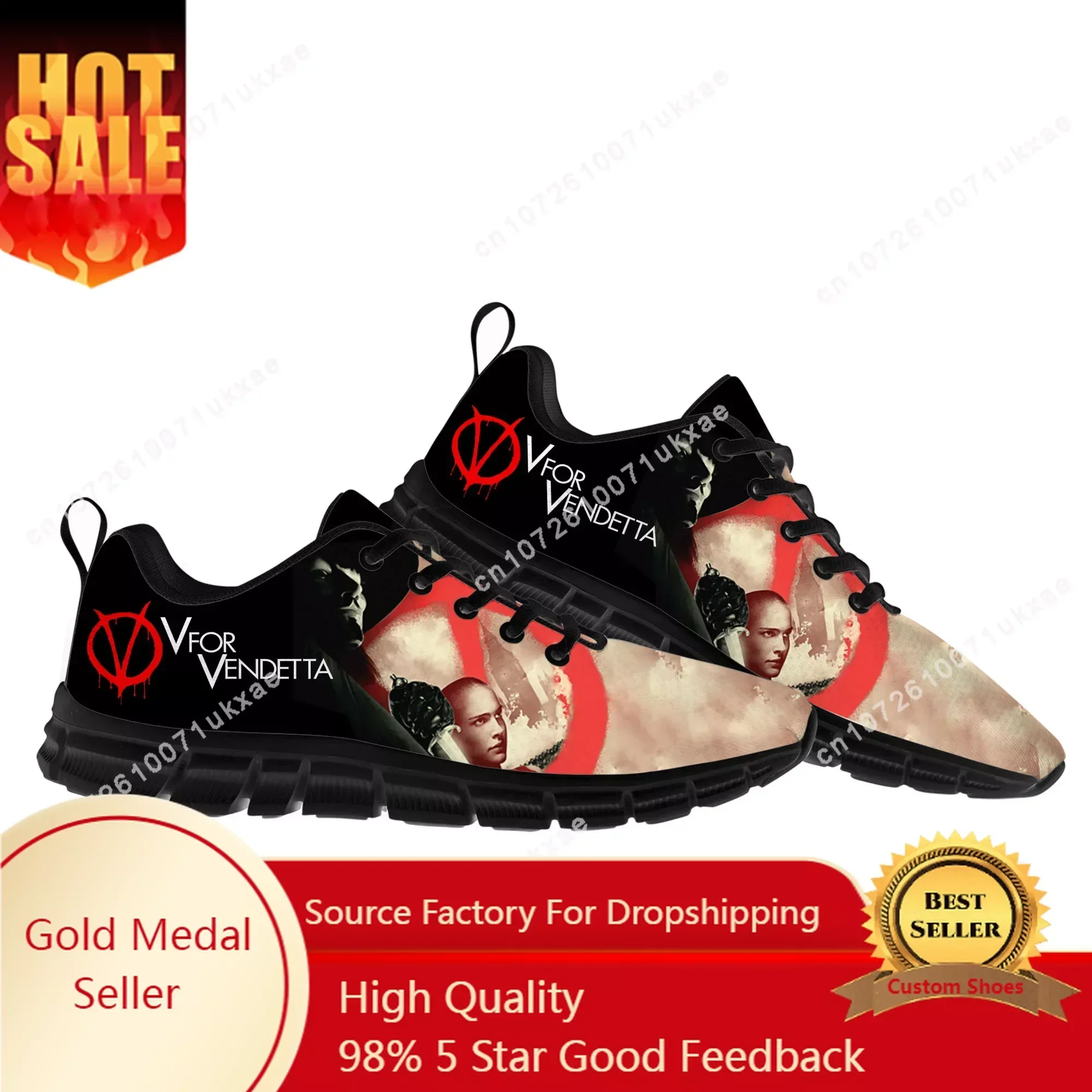 

V for Vendetta Movie Sports Shoes Mens Womens Sneakers High Quality Casual Sneaker Couple Custom Shoes