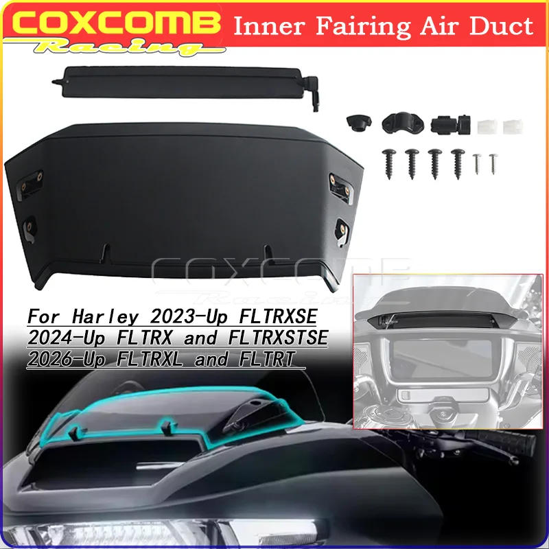 Motorcycle Inner Fairing Air Vent Duct ABS Airflow Cover For Harley Road Glide FLTRX CVO Limited FLTRXSE FLTRXSTSE FLTRT 23‑2026