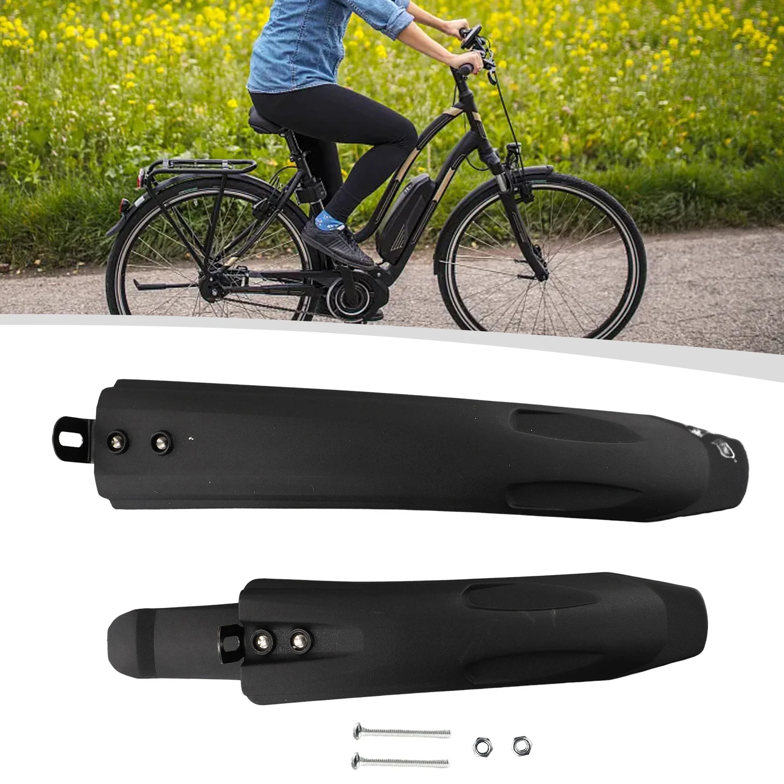 Garde-Boue Universel Résistant à l'Eau pour Occupation, Accessoire de Conduite pour Vélo et Véhicule Électrique, en Plastique Technique, 18 Pouces, 1 Paire