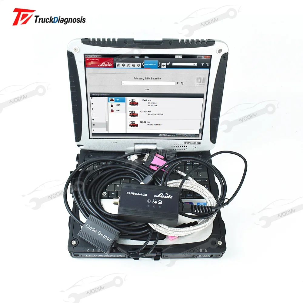 Forklift diagnostic scanner Tool Linde Canbox doctor With CF19 Laptop forklift for Linde pathfinder software