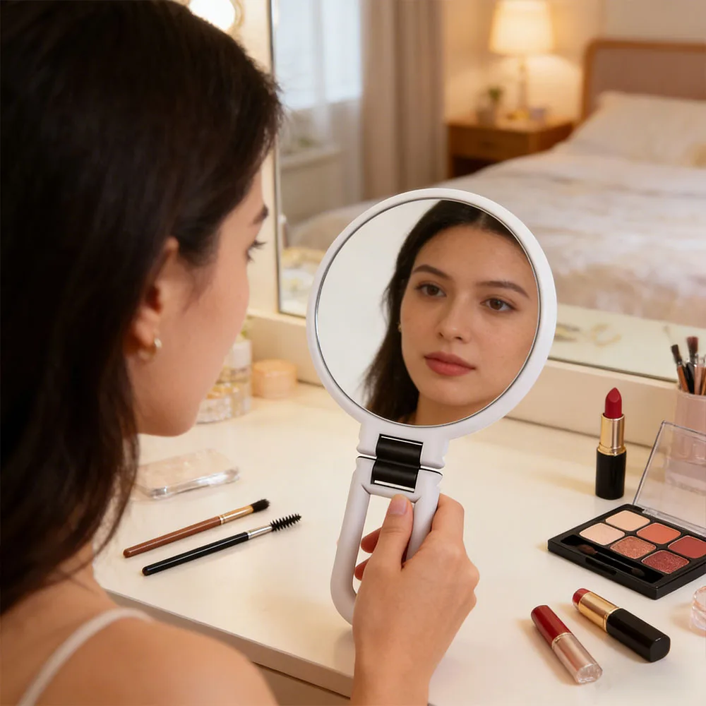 New1X 15x Mirror Magnifying Double Sided Makeup Vanity Mirrors Foldable Handheld Compact Mirror Beauty Cosmetic Tools