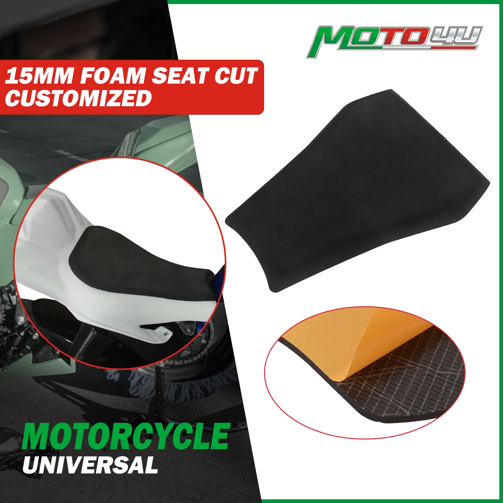 Universal Competition Foam Seat cushion Cut customized 15MM Exclusive Racing Motorcycle Accessories