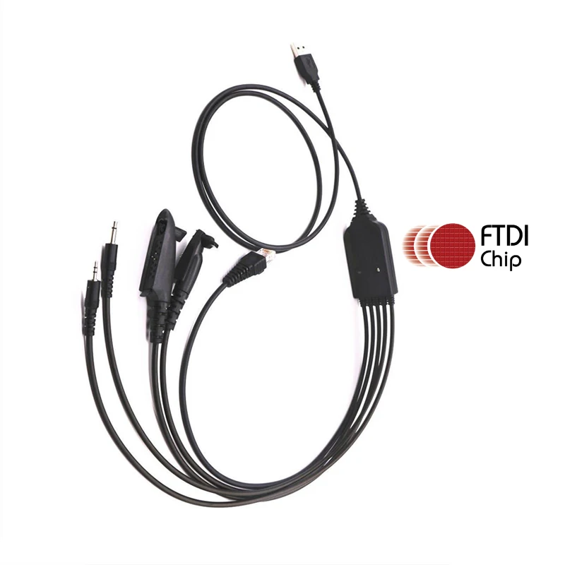 

5-in-1 Multi-function Universal FTDI FT232RL USB Programming Cable for Motorola Two-way Radios GP328 3688 88S GM338