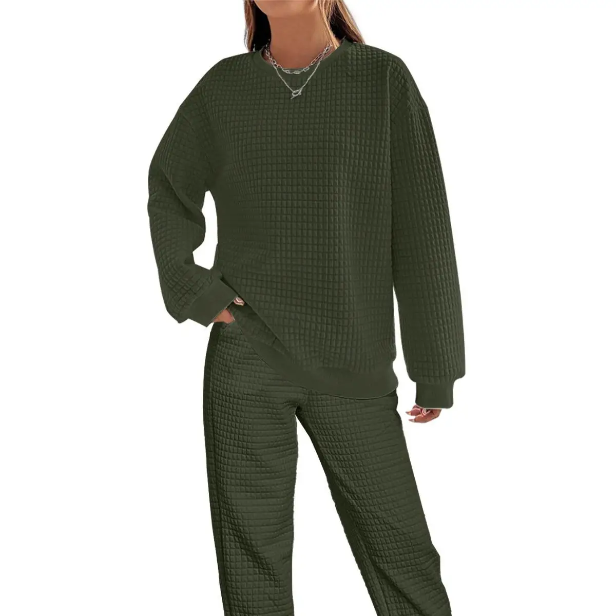 Conjunto Casual de Manga Larga con Estilo Patchwork, Ropa de Mujer a la Moda, Primavera-Otoño, Nuevo Estilo Gótico, Material ...