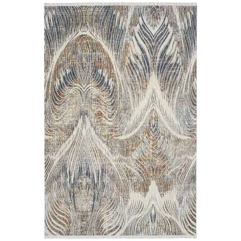 

Modern Abstract Cut Pile Rectangle Throw Rug 1'10" x 2'6" - Stylish Accent for Any Room