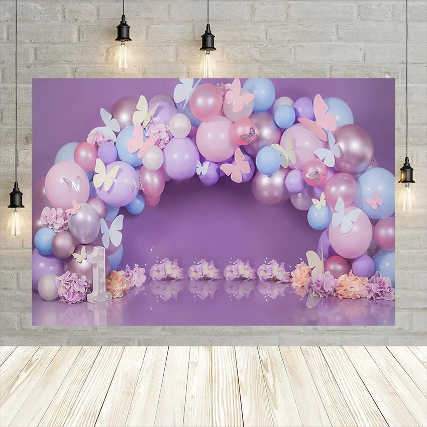 Spring Princess 1st Birthday Backdrops Cake Smash Girl Pink Floral Watermelon Newborn Baby Portrait Photography Background Decor